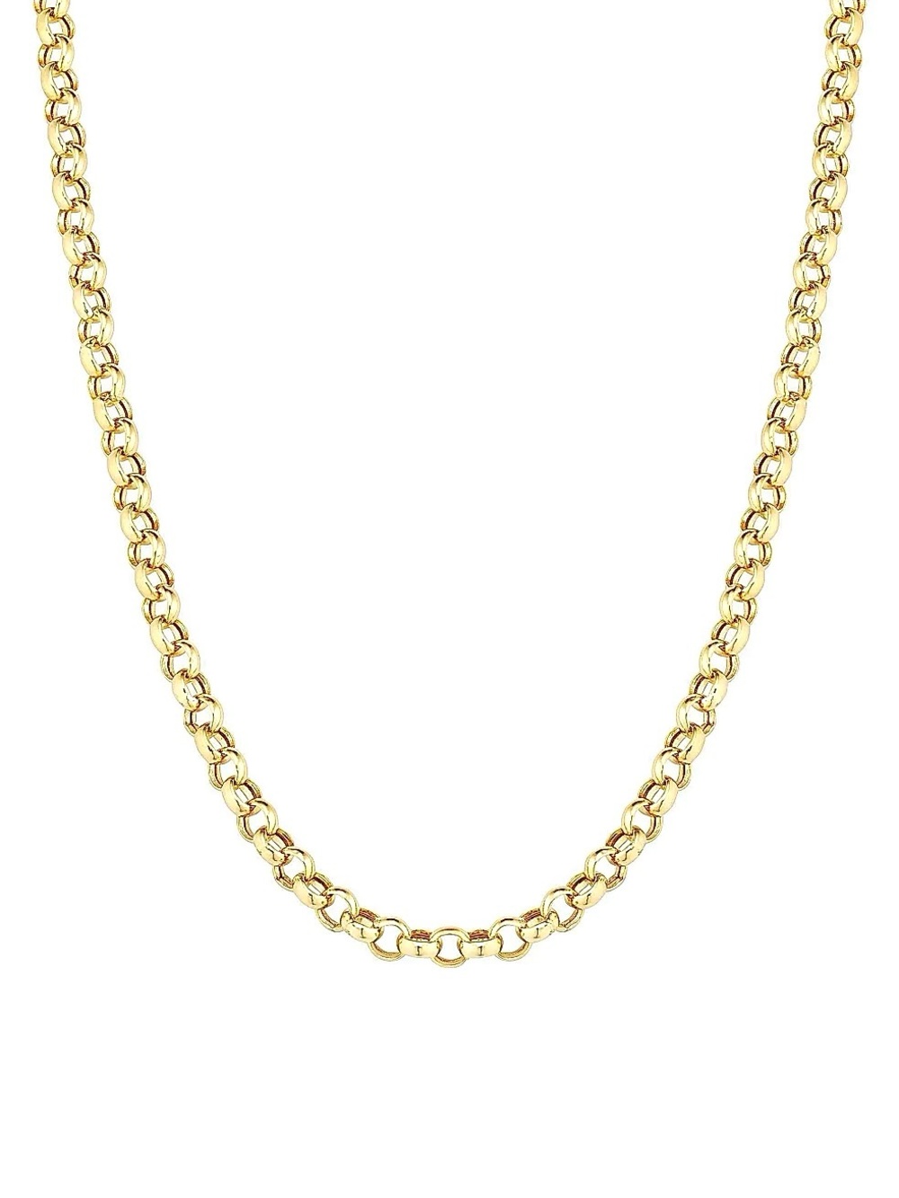 14k Solid Gold Rolo Link Necklace 16 Inch